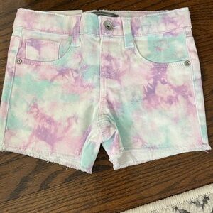 Kids Tie-Dye Pastel Denim Shorts - Mint & Lavender
